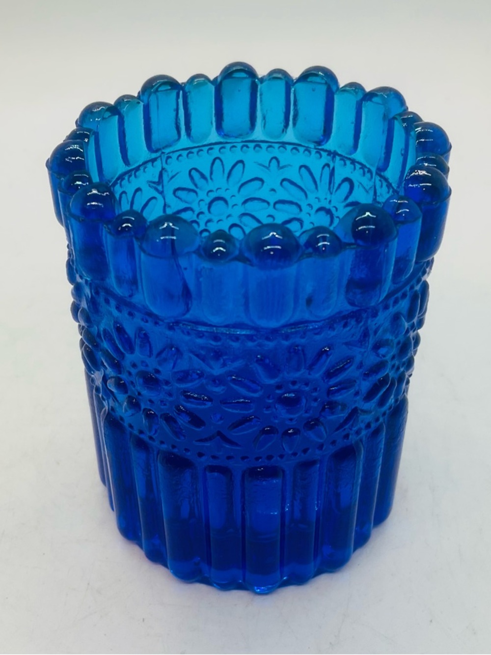 Vintage Cobalt Blue Eye Winker Scroll Hallmark Toothpick and or Candle Holder.